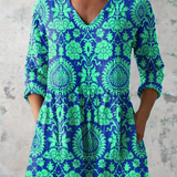 Romy | Lang mønstret bluse