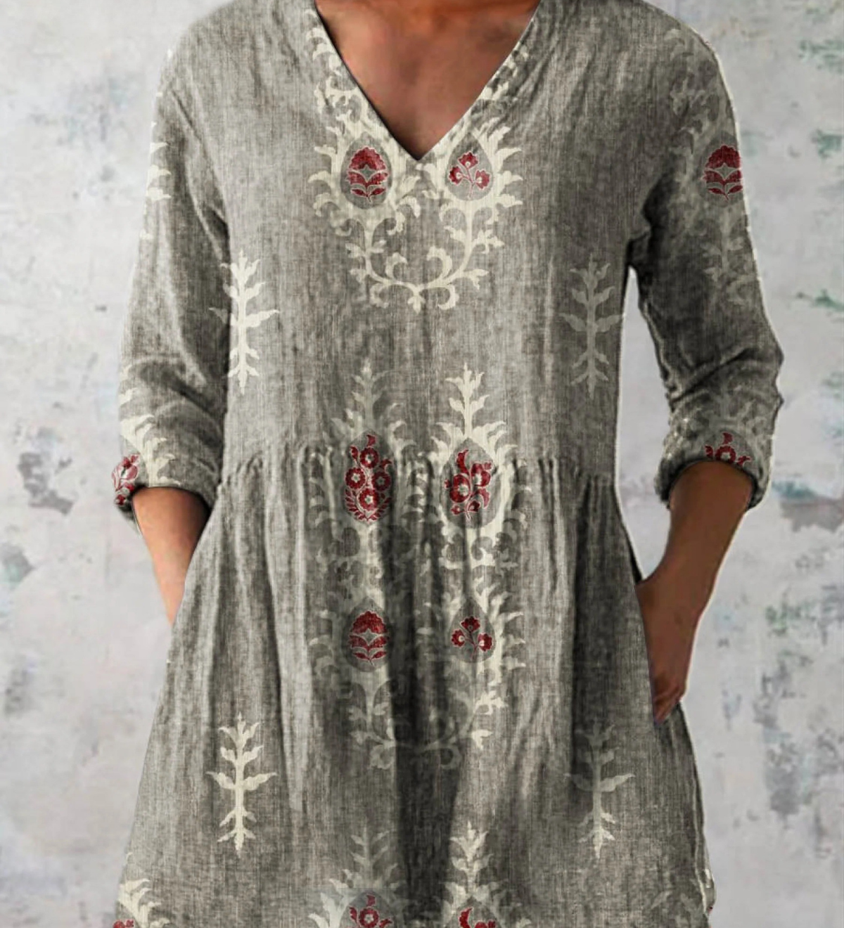 Blair | Lang mønstret bluse