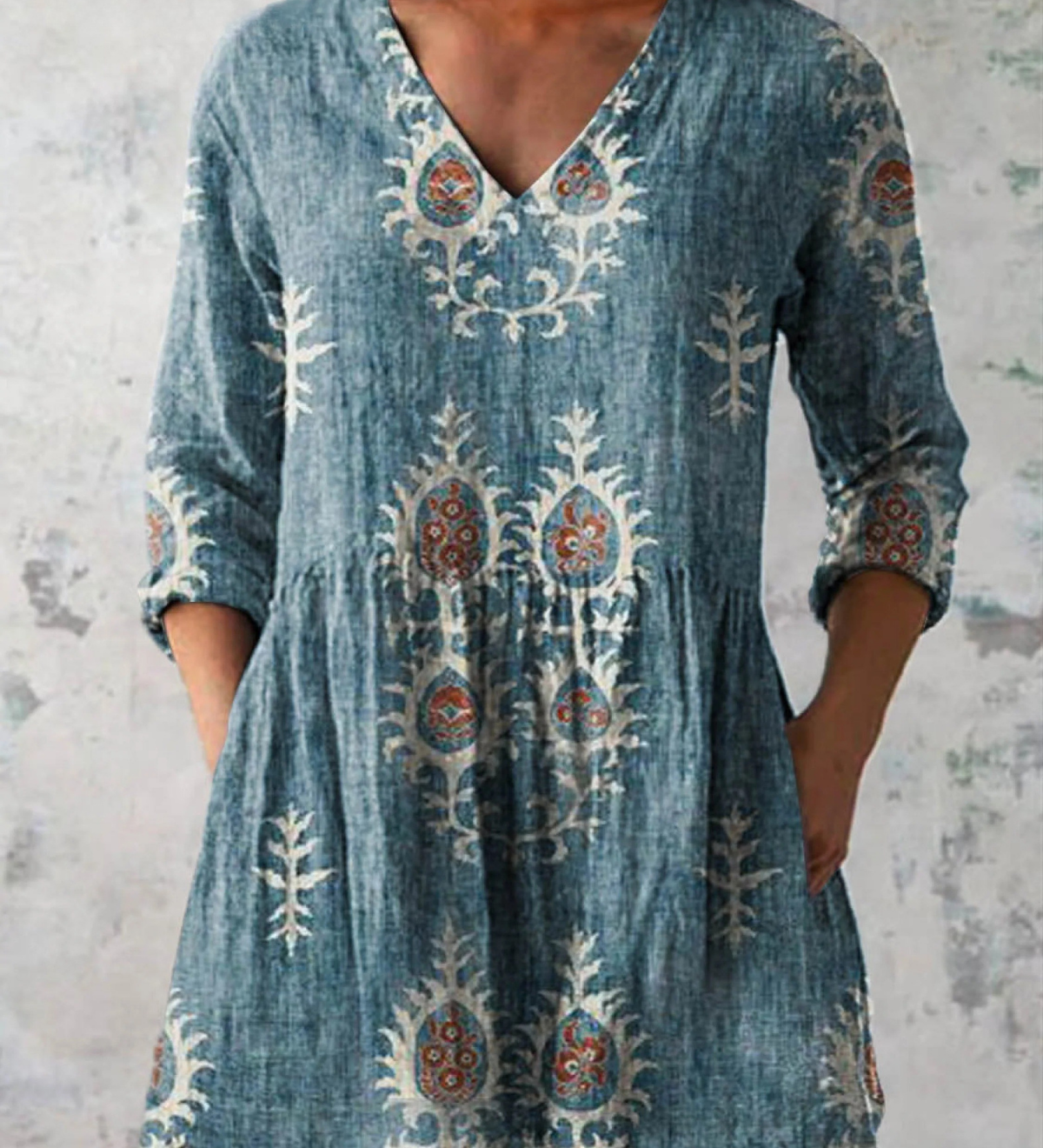 Blair | Lang mønstret bluse