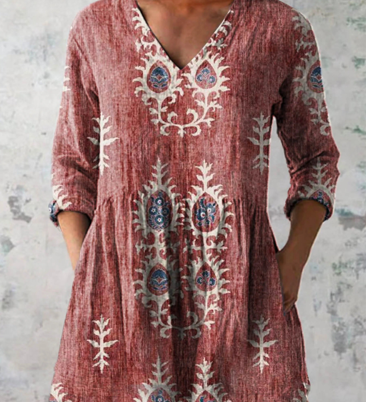 Blair | Lang mønstret bluse