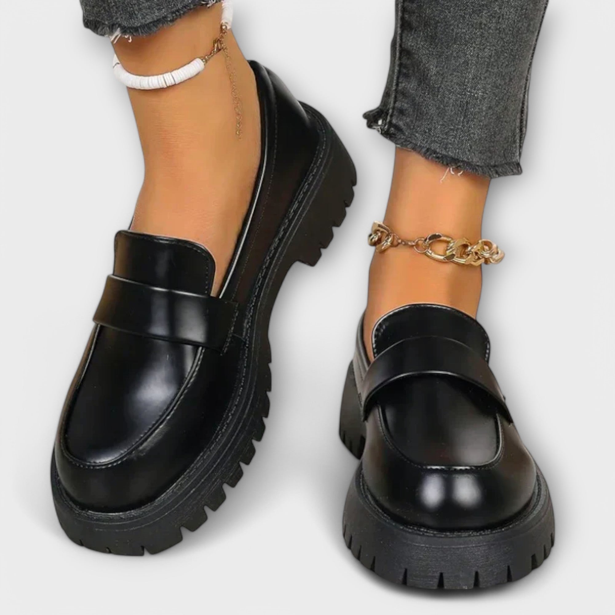 Rosa Ortopædiske Loafers, set fra siden